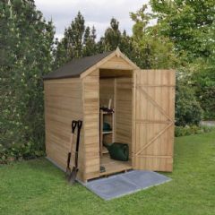 Forest Garden Overlap Pressure Treated Apex Shed - No Windows - W4ft x D6ft