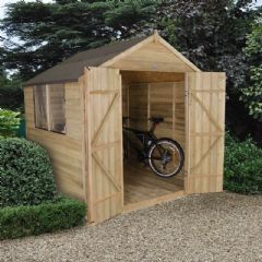 Forest Garden Overlap Pressure Treated Double Door Apex Shed - W7ft x D7ft