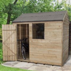 Forest Garden Pressure Treated Reverse Apex Shed - W8ft x D6ft