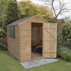 Forest Garden Overlap Pressure Treated Apex Shed - W6ft x D8ft