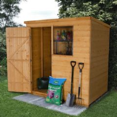 Forest Garden Shiplap Dip Treated Pent Shed - W6ft x D4ft