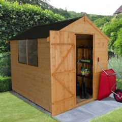 Forest Garden Shiplap Dip Treated Apex Shed - Onduline Roof - W6ft x D8ft