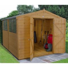 Forest Garden Shiplap Dip Treated Double Door Apex Workshop - W10ft x D8ft