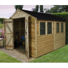 Forest Garden Tongue and Groove Pressure Treated Apex Workshop - W8ft x D10ft