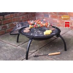 Gardeco Lucio Portable Fire Bowl with BBQ Grill - Includes Carry Bag