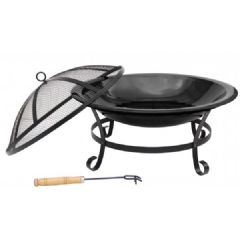 Gardeco Orielo Fire Bowl - Enamel Black