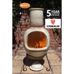 Gardeco Asteria Extra Large Chiminea - Glazed Mottled Light Brown