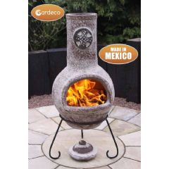 Gardeco Cruz Large Mexican Chiminea - Brushed Sandstone