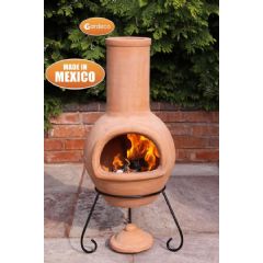 Gardeco Colima Large Mexican Chiminea - Natural Terracotta - 100cm High