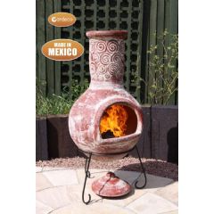 Gardeco Espiral Extra Large Chiminea - Red - Height 125cm