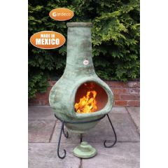 Gardeco Tibor Jumbo Mexican Chiminea Green - Height 134cm
