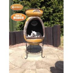Gardeco Asador Parilla Clay Chiminea - BBQ Grill - Ochre