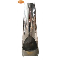 Gardeco Oslo Steel Fireplace - Stainless Steel - 115cm High