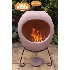 Gardeco Extra Large Ellipse Mex Chiminea - Matt Dusty Rose - 90cm