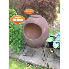 Gardeco Extra Large Ellipse Mex Chiminea - Matt Sandstone - 90cm