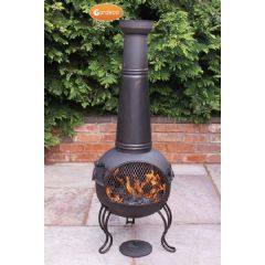 Gardeco Kobie Large Enamel Coated Steel Chiminea - Height 125cm