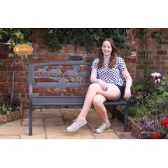 Gardeco Running Horses 2 Seater Bench - Black