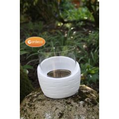 Gardeco Half Vase Fire Gel Burner - Includes One Tin of Fire Gel