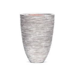 Capi Nature Ribbed Elegant Low Vase Planter Range - Ivory