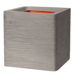 Capi Nature Square Ribbed Planter Range - Grey