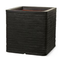 Capi Nature Square Row Planter - Black - H30cm x W30cm x D30cm