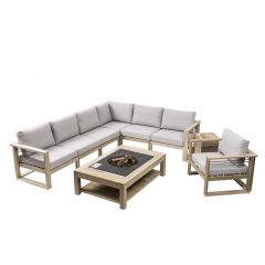 Norfolk Leisure 7 Seater Lounge Set - Grey Teak