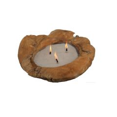 Norfolk Leisure Teak Bowl Candle - Large