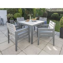Norfolk Leisure Lifestyle Ltd Grigio 4 Seater Dining Set - Grey