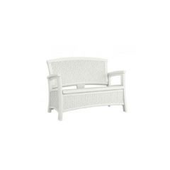 Suncast 2 Seater Storage Bench - White