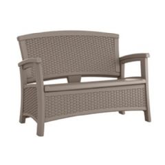 Suncast 2 Seater Storage Bench - Dark Taupe