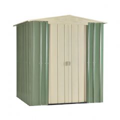 Lotus Metal Apex Shed - Mist Green - W6ft x D5ft