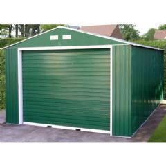 Emerald Olympian Metal Garage - Green - W12ft x D32ft
