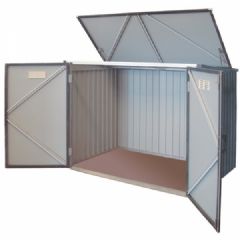 Emerald 5ft x 3ft Metal Waste Bin Store in Anthracite Grey and Off White