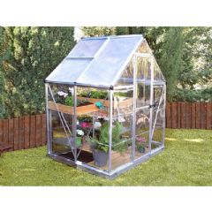 Palram Hybrid Greenhouse - Silver - W6ft x D4ft - Polycarbonate Glazing