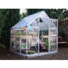 Palram Hybrid Greenhouse - Silver - W6ft x D6ft - Polycarbonate Glazing