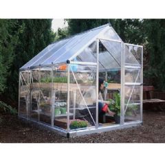 Palram Hybrid Greenhouse - Silver - W6ft x D8ft - Polycarbonate Glazing