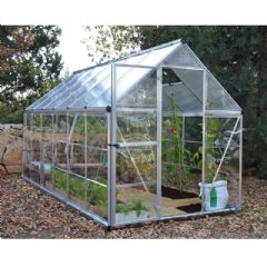 Palram Hybrid Greenhouse - Silver - W6ft x D12ft - Polycarbonate Glazing