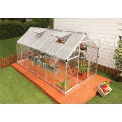Palram Hybrid Greenhouse - Silver - W6ft x D14ft - Polycarbonate Glazing