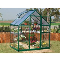 Palram Hybrid Greenhouse - Green - W6ft x D4ft - Polycarbonate Glazing