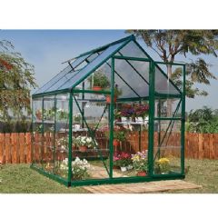 Palram Hybrid Greenhouse - Green - W6ft x D6ft - Polycarbonate Glazing