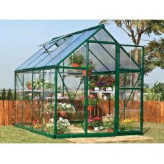 Palram Hybrid Greenhouse - Green - W6ft x D8ft - Polycarbonate Glazing