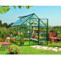 Palram Hybrid Greenhouse - Green - W6ft x D10ft - Polycarbonate Glazing
