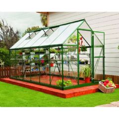 Palram Hybrid Greenhouse - Green - W6ft x D12ft - Polycarbonate Glazing