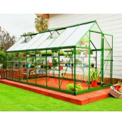 Palram Hybrid Greenhouse - Green - W6ft x D14ft - Polycarbonate Glazing