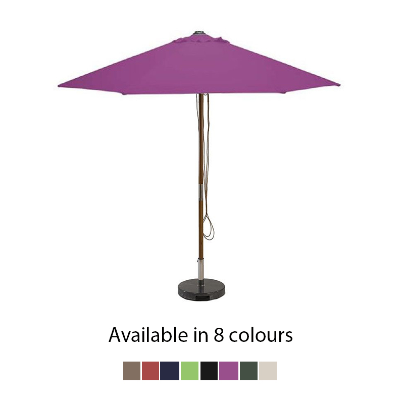 Sturdi Wooden Round Parasol - 2m