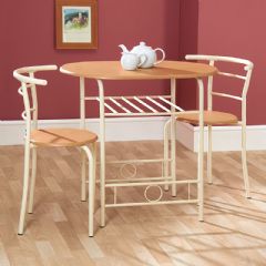 Greenhurst Compact Two Seat Indoor Dining Set in Oak and Buttermilk