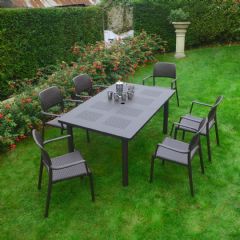 Europa Leisure Libeccio Bora 6 Seater Dining Set - Coffee