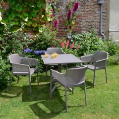 Europa Leisure Clip Net 4 Seater Dining Set - Turtle Dove