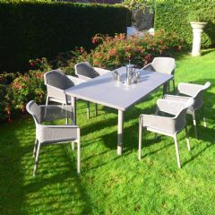 Europa Leisure Libeccio Net 6 Seater Dining Set - Turtle Dove