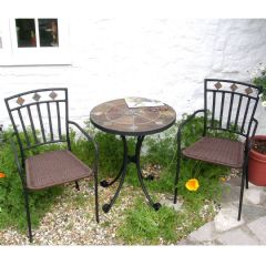 Europa Leisure Stone Ondara Bistro Table with 2 Malaga Chair Set